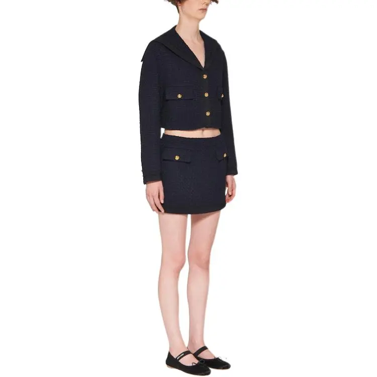 MIU MIU Casual Short Skirts Women's Navy Blue-3