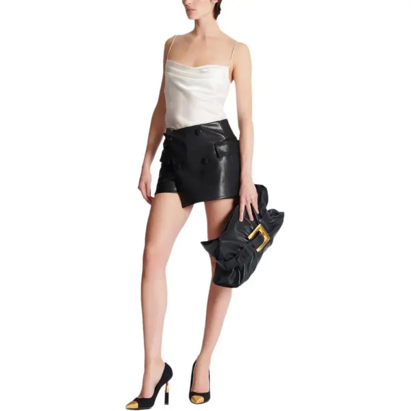 BALMAIN Faux leather Skort-3