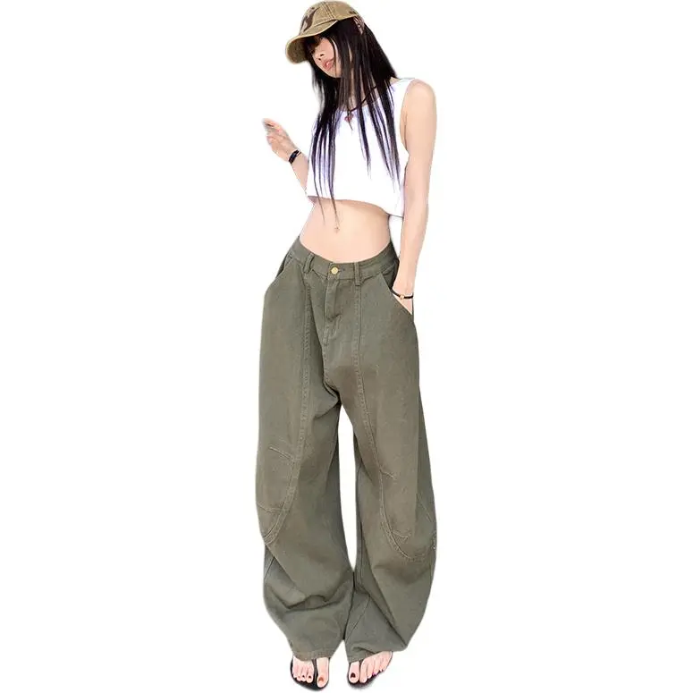 Kazakhstan Jeans Women's Olive Green-3