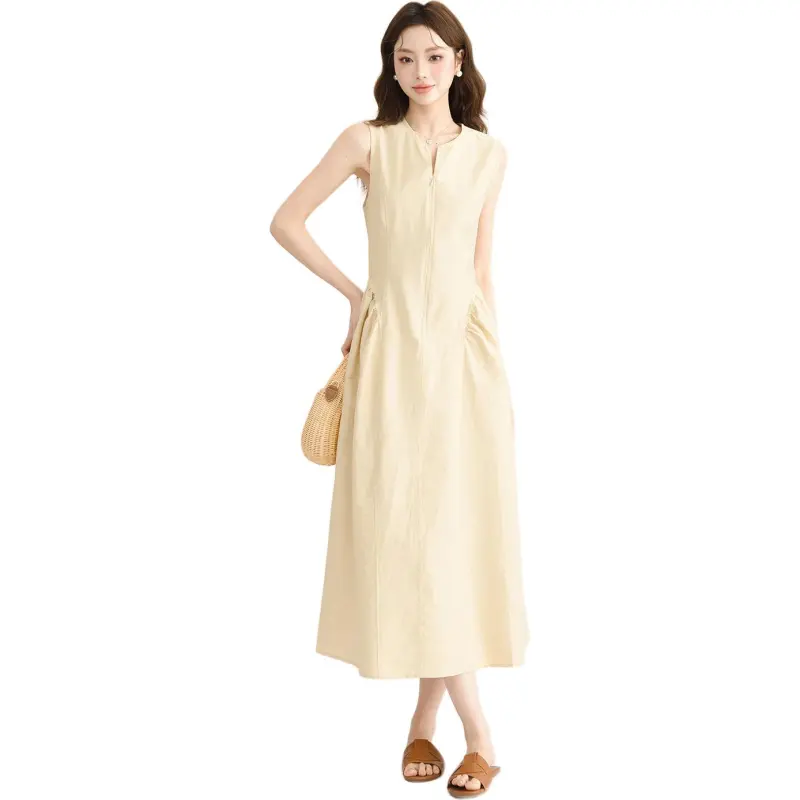 MADALLO Sleeveless Dress Women's Yellow-0