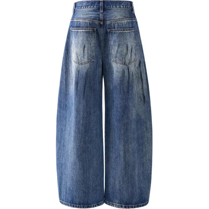 Zomuros Jeans Unisex Dirty Dyed Blue Denim-1