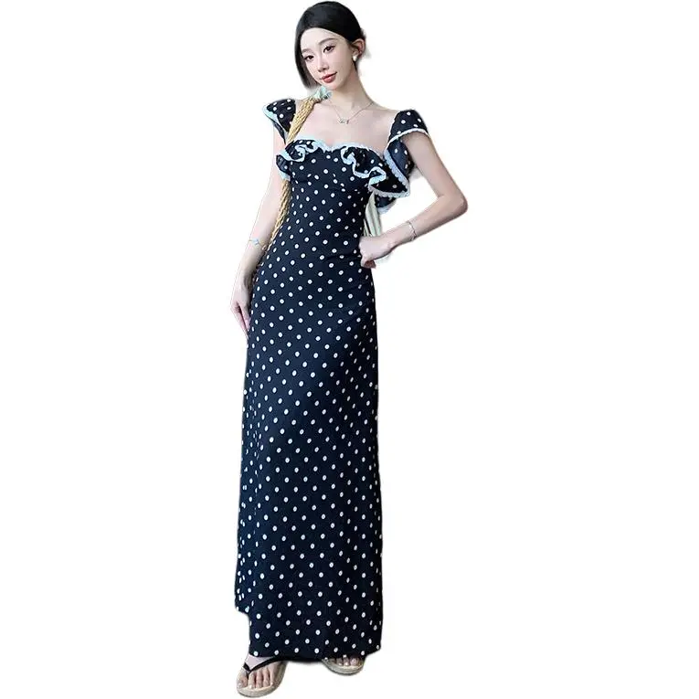 Dior Beauty Slip Dresses Women's Polka Dot Dress-1