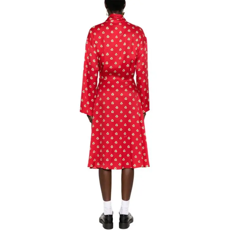 KENZO Teddy Flower Pleated Midi Dress-3