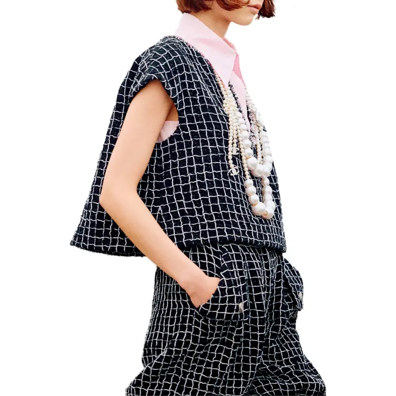 CHANEL SS25 T-Shirt Women's Black White-2
