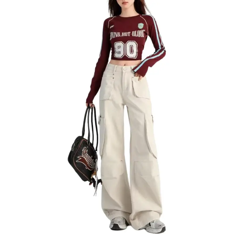 DanerWang FW24 Jeans Women's Apricot-2