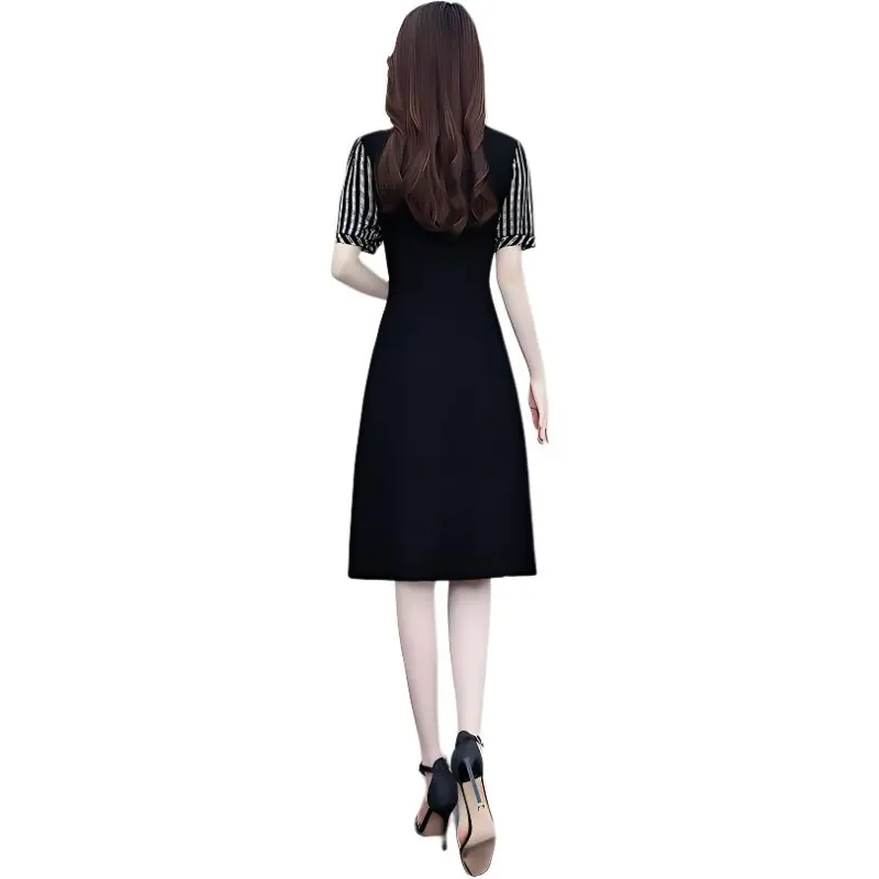 Flowers In Water Short Sleeved Dress Women's-1