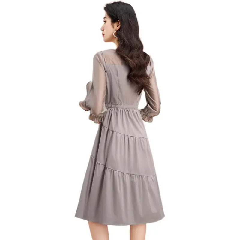 Mylan Long Sleeved Dress Women's Gray-0
