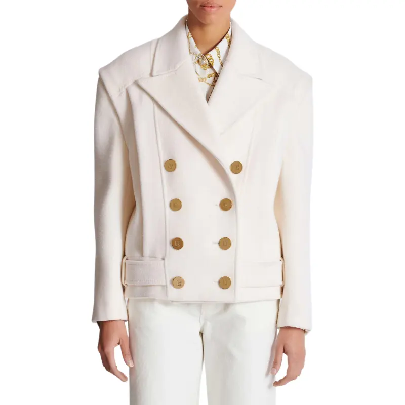BALMAIN Cropped Cashmere Reefer Jacket-1