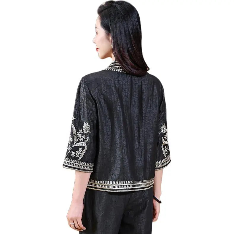 Yi Mengyuan 3/4 Sleeved Silk Shirt Women's-4