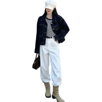 Flowers In Water Denim Jacket Women's Image Color