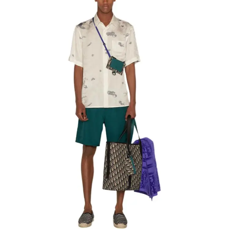 DIOR Casual Shorts Men Green-2