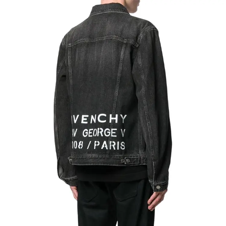 Givenchy Denim Jackets Men Black-3