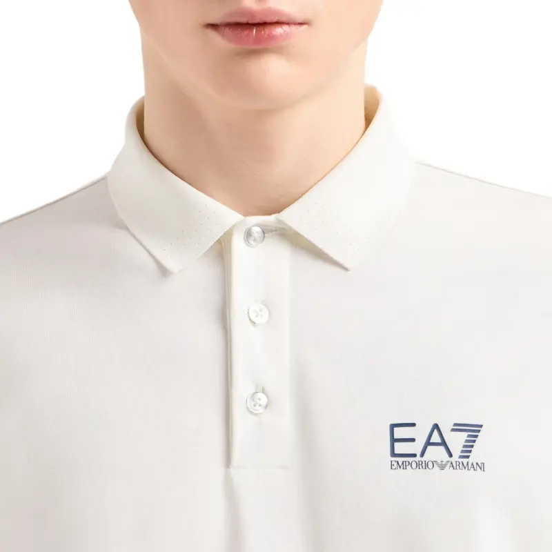 EMPORIO ARMANI EA7 Polo Shirt Men's Starlight White-4