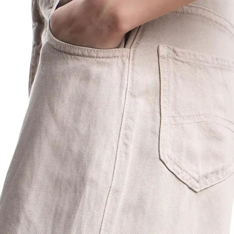 EMPORIO ARMANI Asv J3F Garment dyed Lyocell And Linen Jeans With A Balloon Hem-4