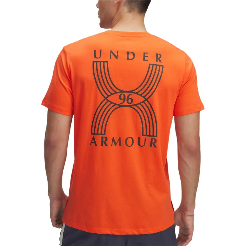 Under Armour SS25 T Shirt Men's Orange/Downpour Gray-1