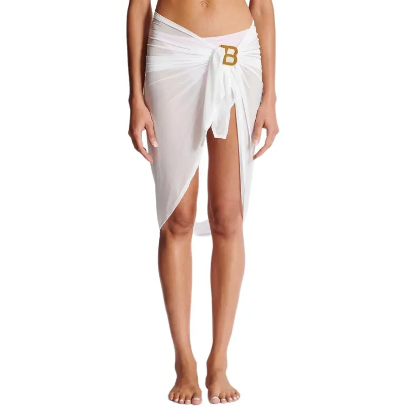 BALMAIN Wrap Skirt Women's Beige-1
