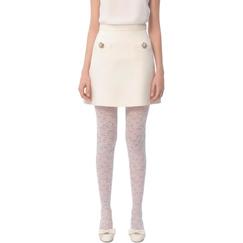 Valentino Button Embellished A Line Mini Skirt-1