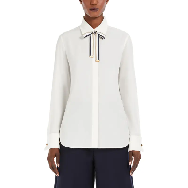 MaxMara Apollo Ribbon Detailed Long Sleeved Shirt-1