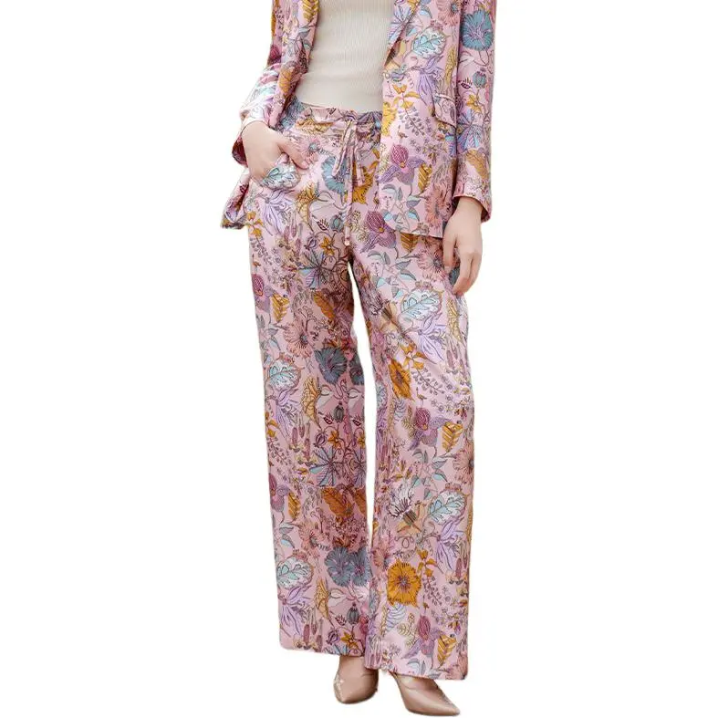 BESIONIA SS25 Casual Pants Women's Pink Floral-3