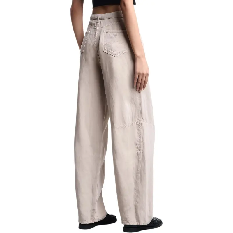 EMPORIO ARMANI Asv J3F Garment dyed Lyocell And Linen Jeans With A Balloon Hem-2