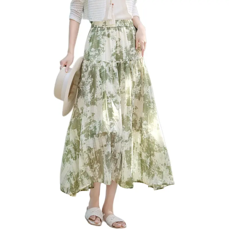 XWI Casual Long Skirts Women's Mint Green-1
