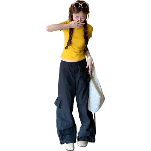 Mu Xiao Xin Set in Sleeve T Shirt Women's Yellow