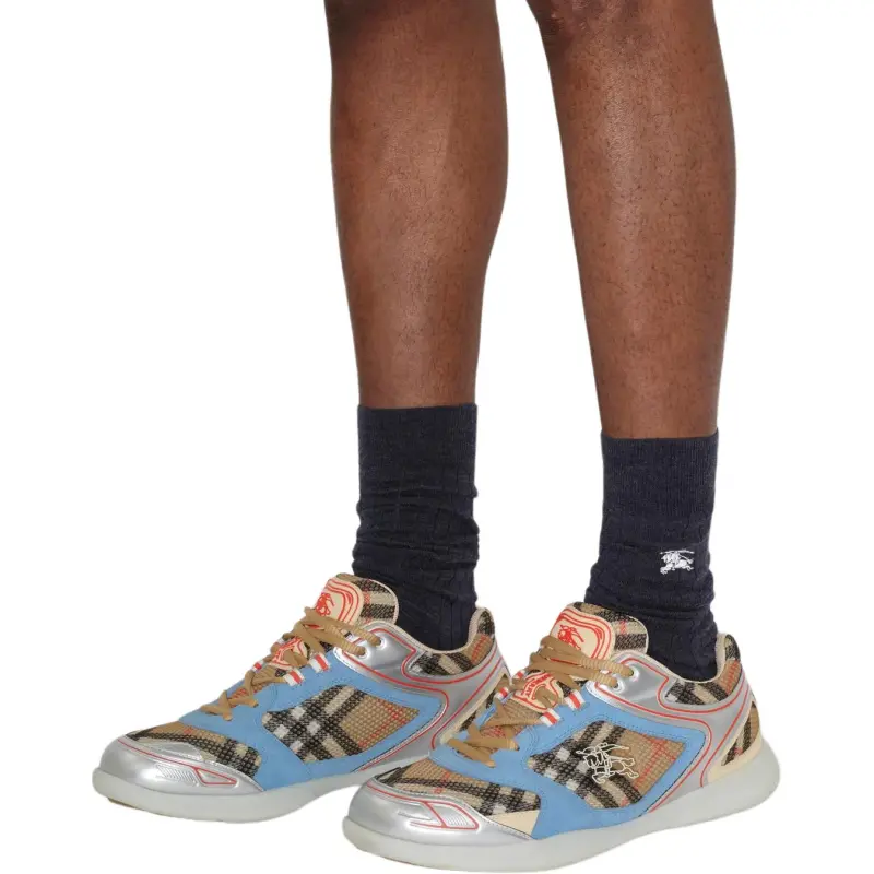 Burberry SS25 Mid Calf Socks Men's 1 Pack Marine Blue-2