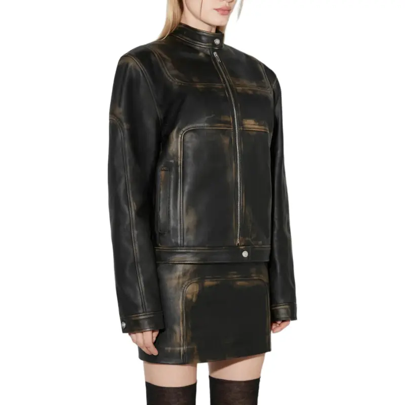 Misbhv SS25 Leather Jacket Women's Black-1