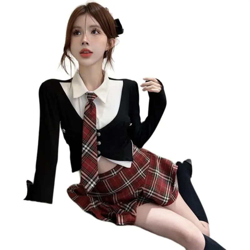 Mu Xiao Xin Two Piece Skirt Sets Women's-1