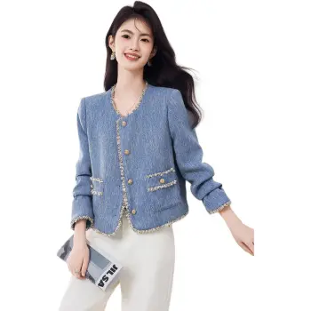 XINFEIYU Jacket Women's Denim Blue