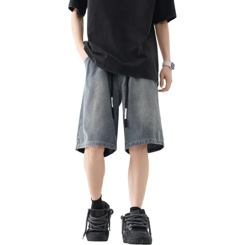 KAIPAINEN Denim Shorts Unisex Vintage Blue-3
