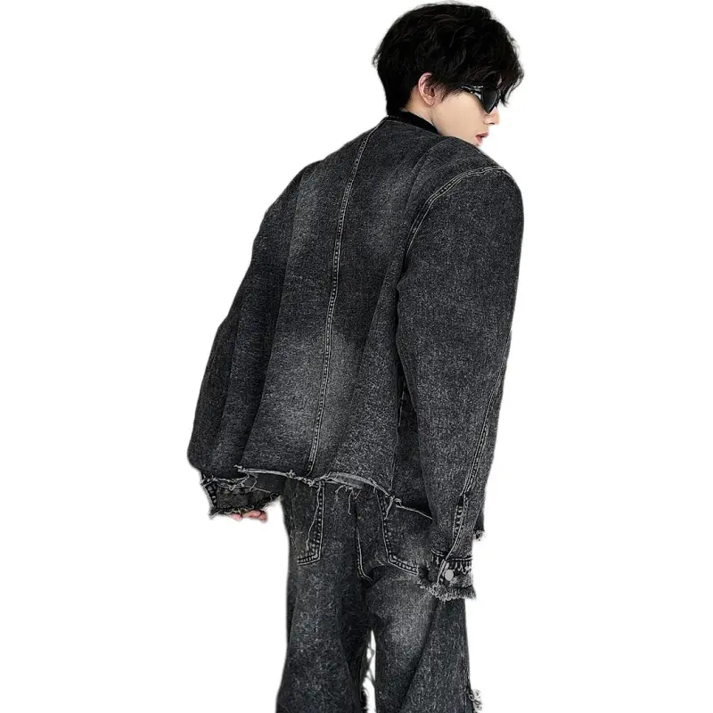 KOKO BASE Denim Jacket Unisex Black Gray-1