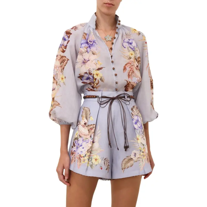 Zimmermann SS25 Summer Swimsuit Collection Shirt Women's Pink Blue-1