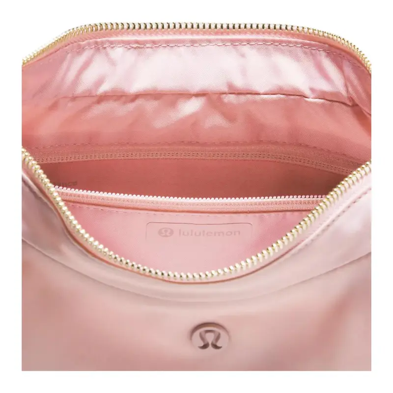 Lululemon Nylon Shoulder Bag Women's Mist Pink & Gold Metal-3