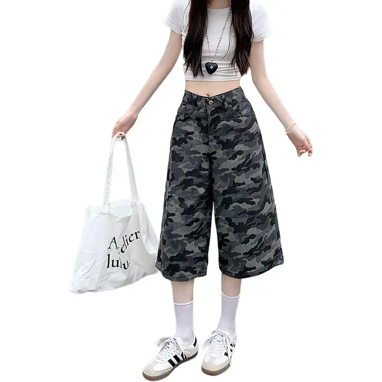 GOSO Cargo Shorts Women's Camouflage Gray-1