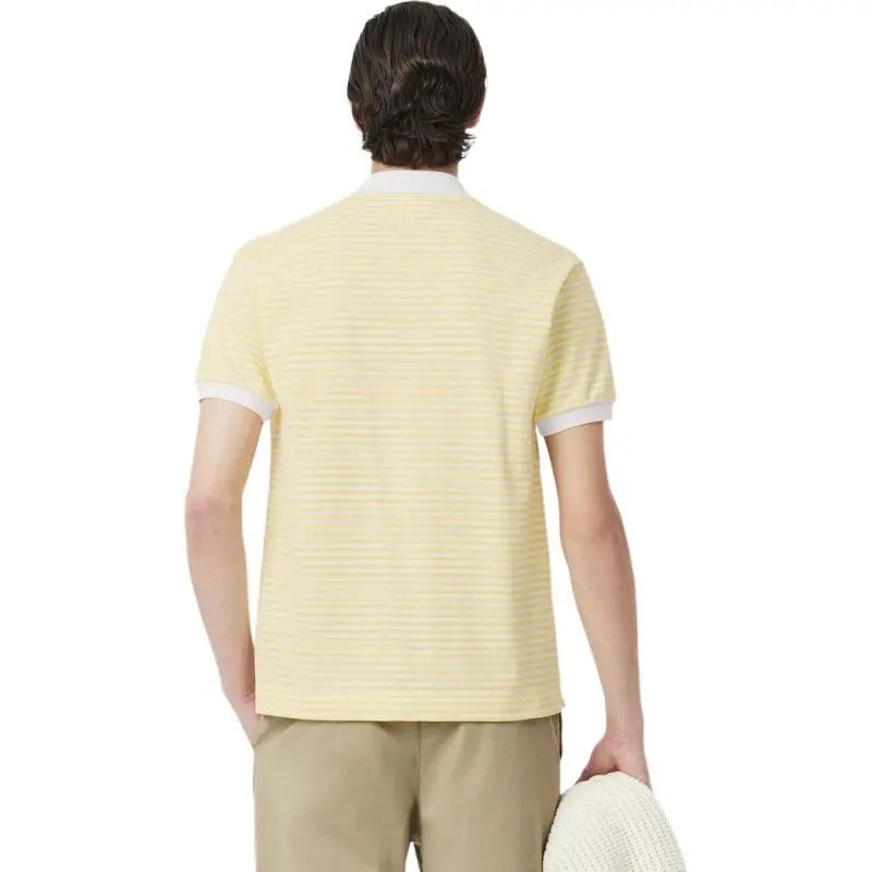 LACOSTE Polo Shirt Men's White/Yellow-2