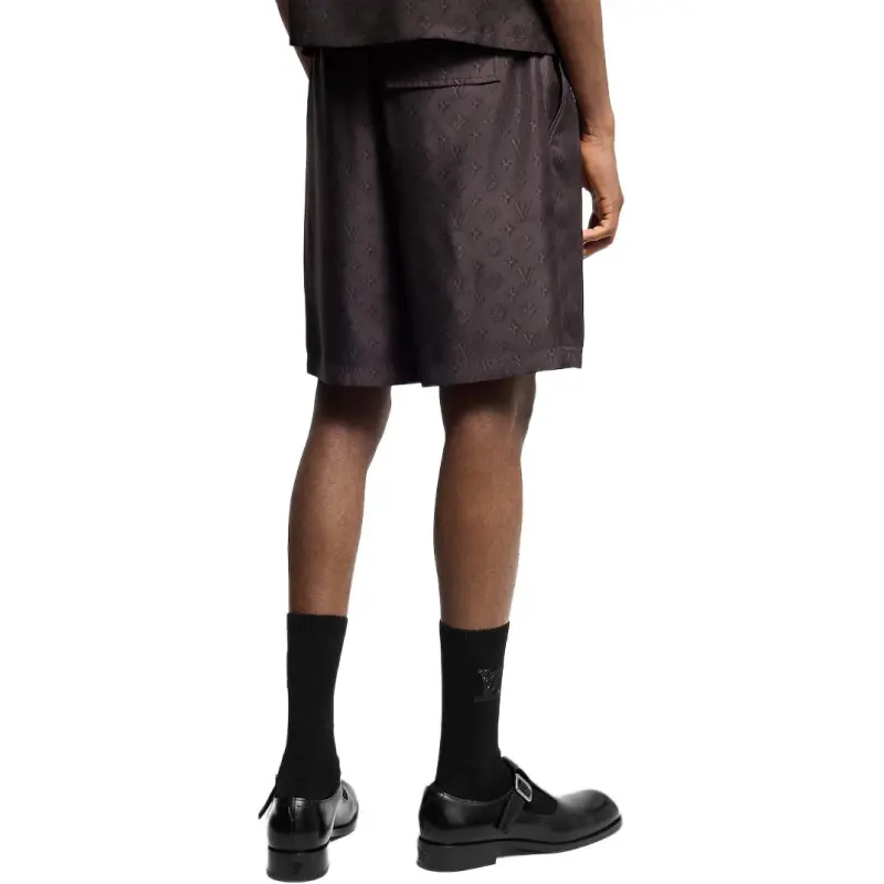 LOUIS VUITTON Printed Monogram Silk Shorts-3