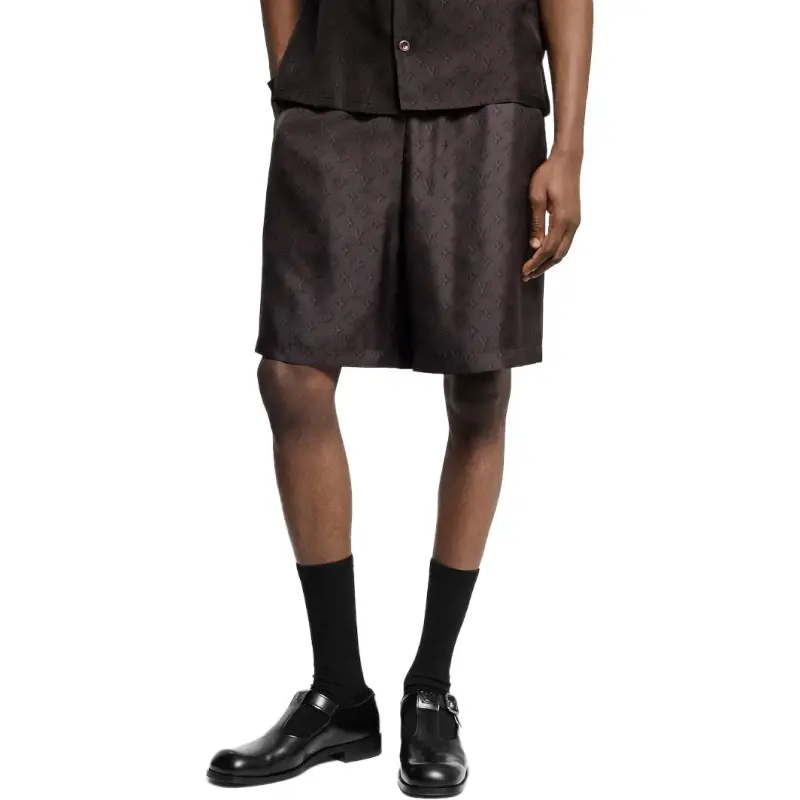 LOUIS VUITTON Printed Monogram Silk Shorts-2