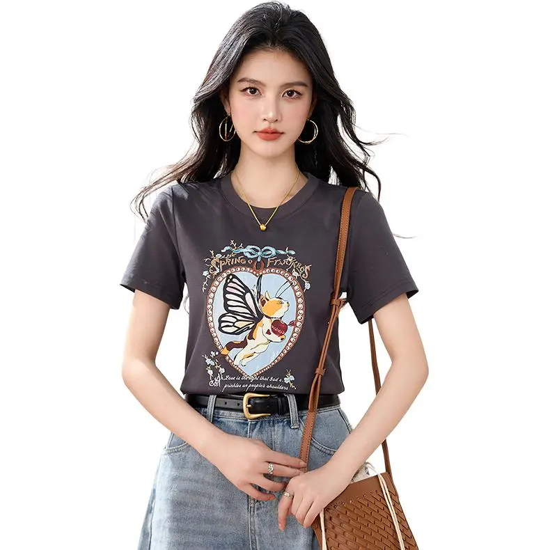 La Chapelle Regular T Shirt Women's Gray-1