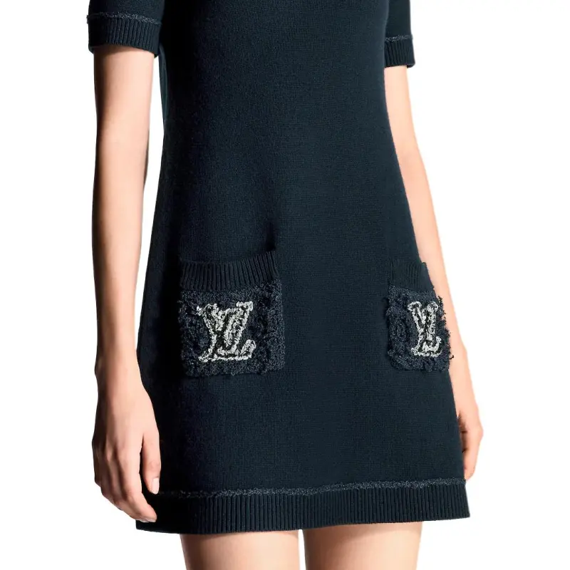 LOUIS VUITTON Bouclé Pocket Knit Dress-4