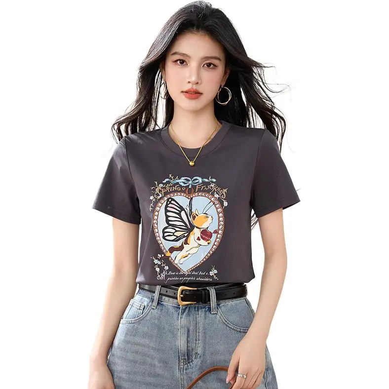 La Chapelle Regular T Shirt Women's Gray-0