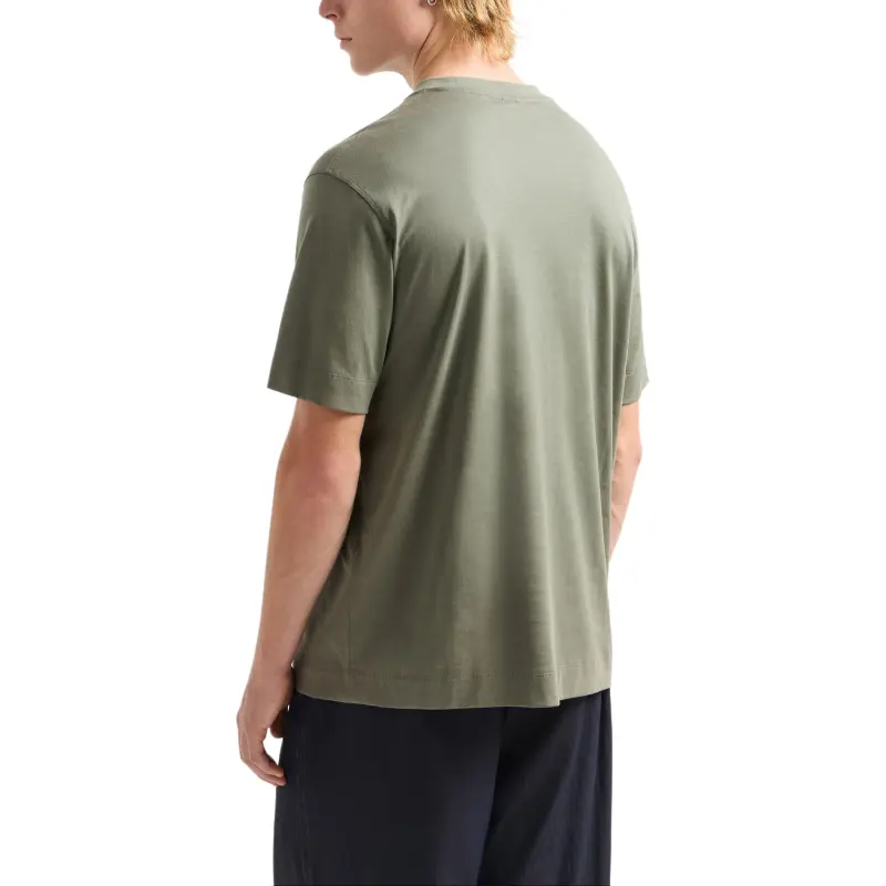 EMPORIO ARMANI Asv Jersey T shirt With Contoured Eagle Flocked Print-2