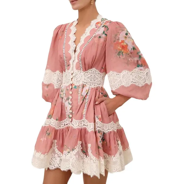 Zimmermann SS25 Short-Sleeved Dresses Women's Red-5
