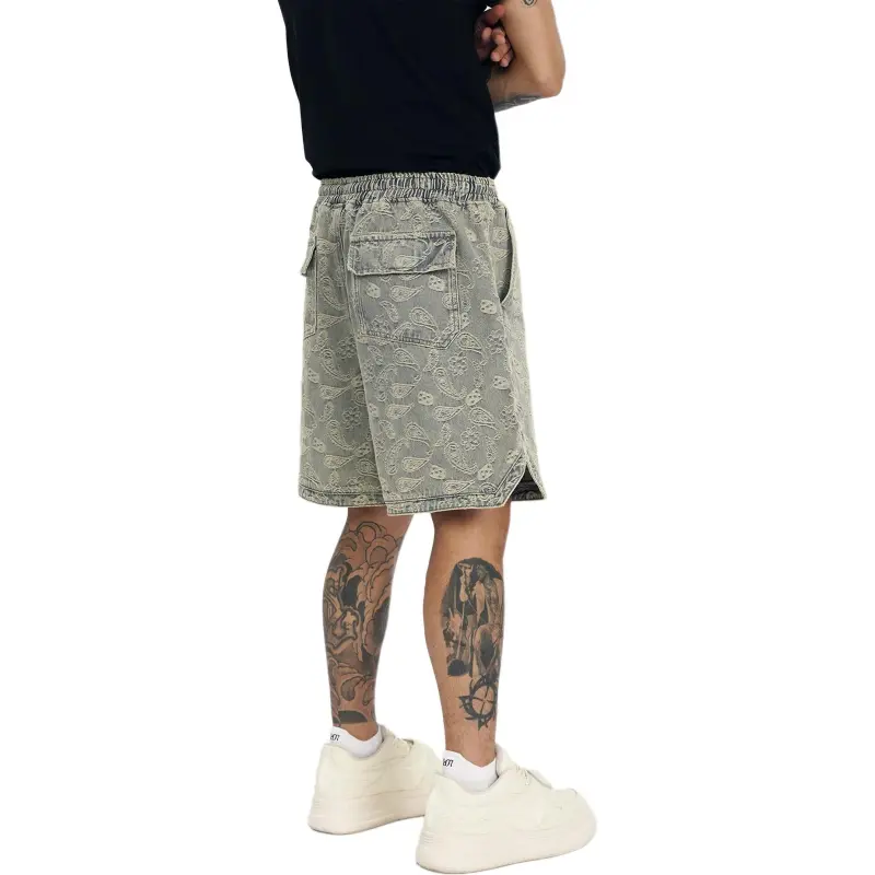 1807 Denim Shorts Unisex Paisley-2