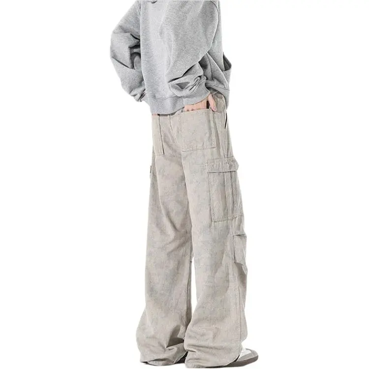 NEAR HERE Casual Pants Unisex Apricot-5