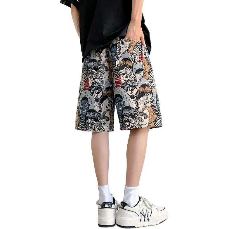 SIFLYTO Casual Shorts Unisex Embroidery Figure-1