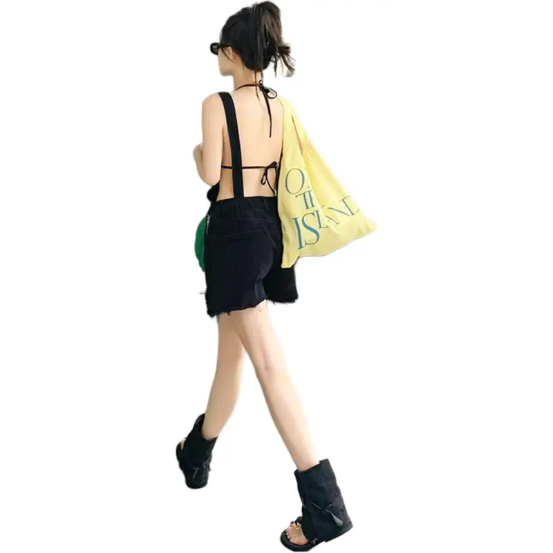 Mu Xiao Xin Denim Shorts Women's-5