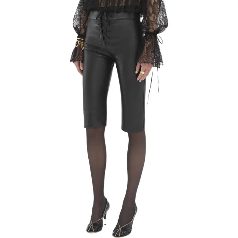 Chloé Lace up Leather Capri Trousers-2