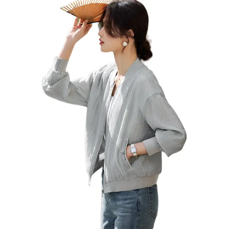 XWI SS24 Baseball Jacket Women's Light Gray-4