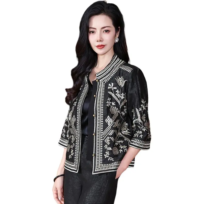 Yi Mengyuan 3/4 Sleeved Silk Shirt Women's-5